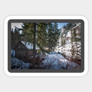 Cabin On The Banks Of The Wenatchee River Sticker